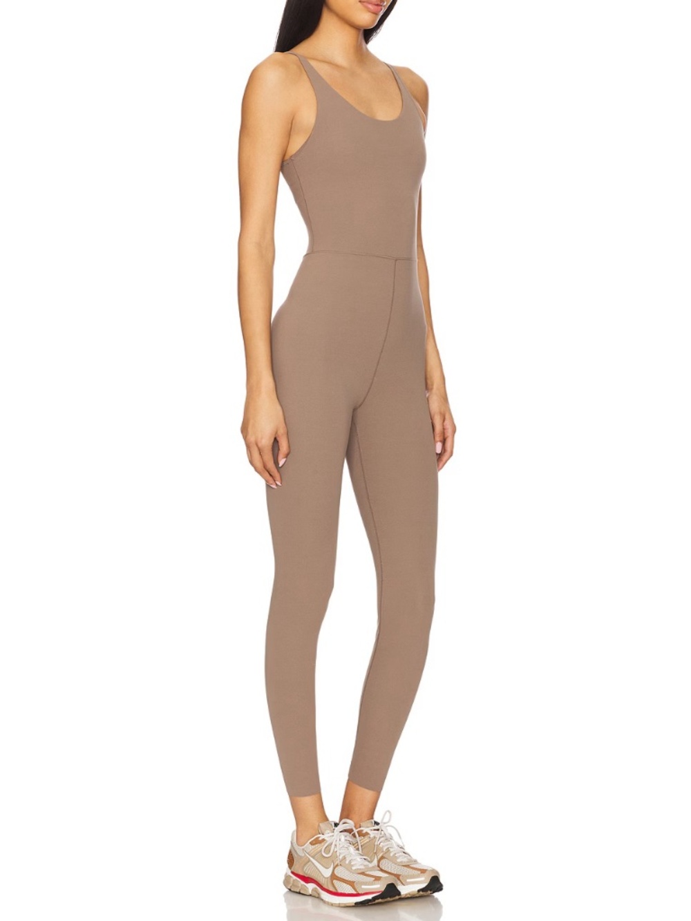 Nike Zenvy Dri-Fit 7/8 Catsuit XXL Bodysuit Yoga HJ1084-233 Mink Brown Shelf Bra
